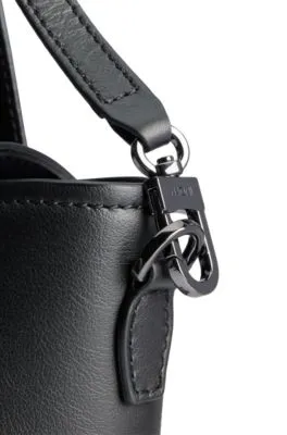 NAOMI x BOSS leather tote bag with branded trims