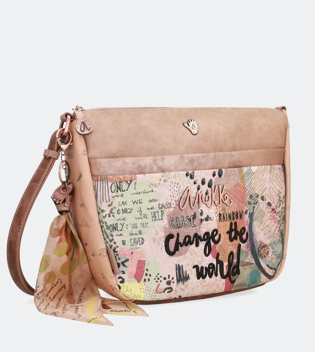 Nature crossbody bag with a front pocket