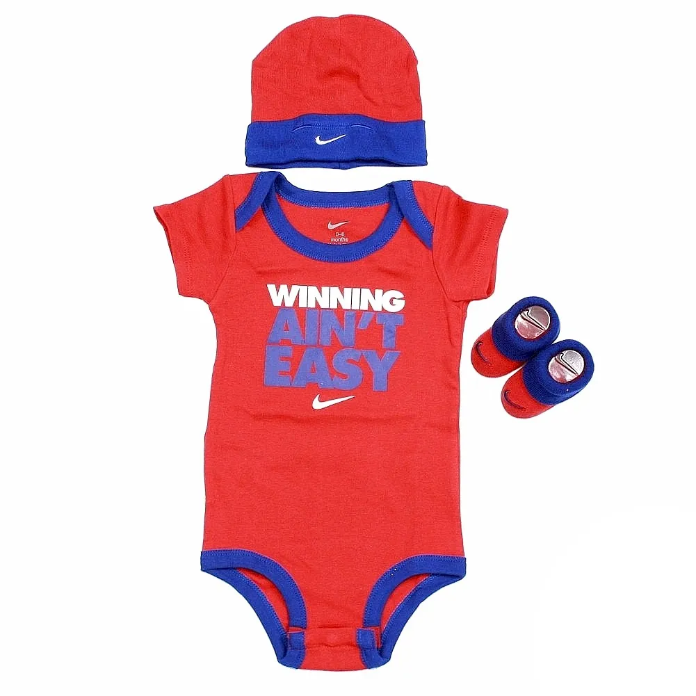 Nike Infant Boy's Winning Ain't Easy 3-Piece Set (Hat, OneZ & Booties)