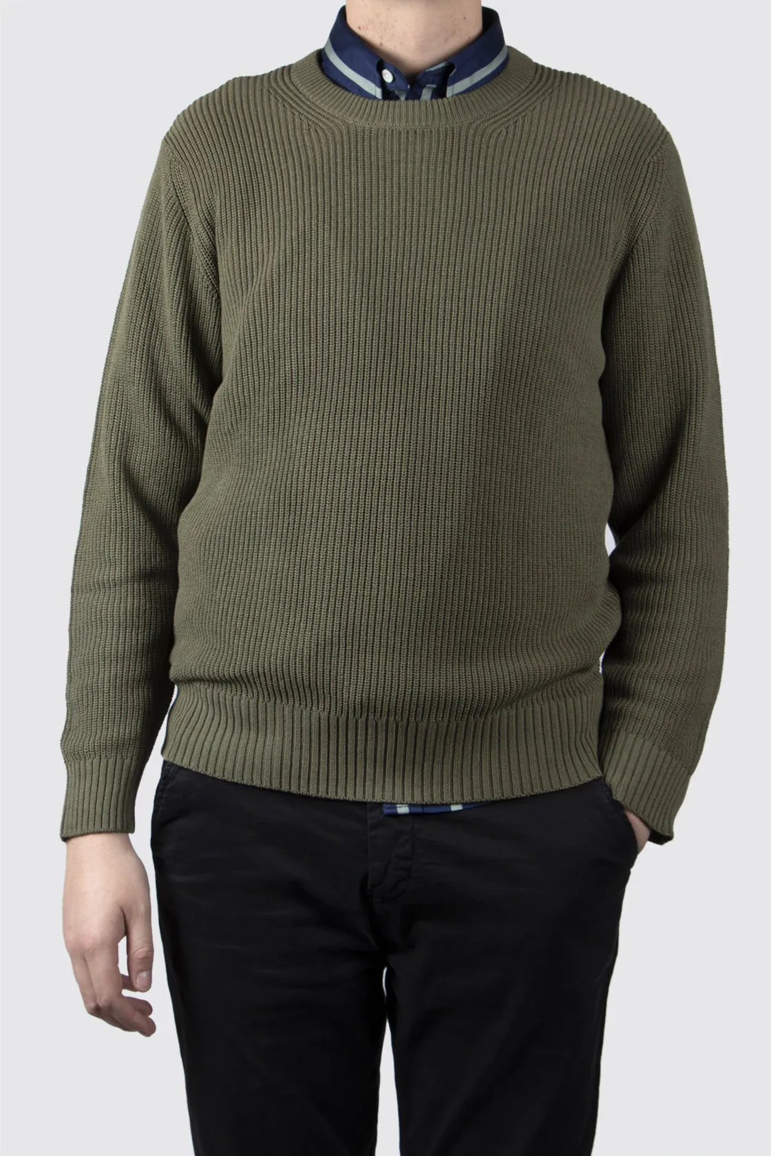 NN07 Knut Crew Neck Pullover Dark Green