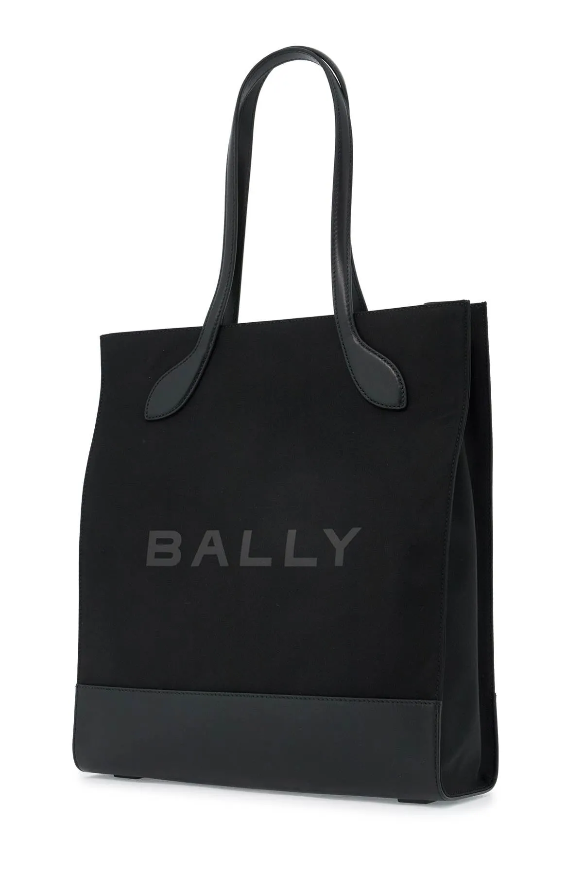 n/s nylon and leather tote bag