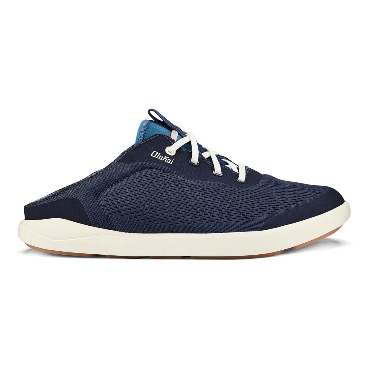 Olukai Mens Moku Pae Slip On Boat Shoes- Trench Blue