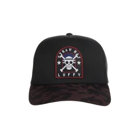 One Piece Red Tonal Camo Hat