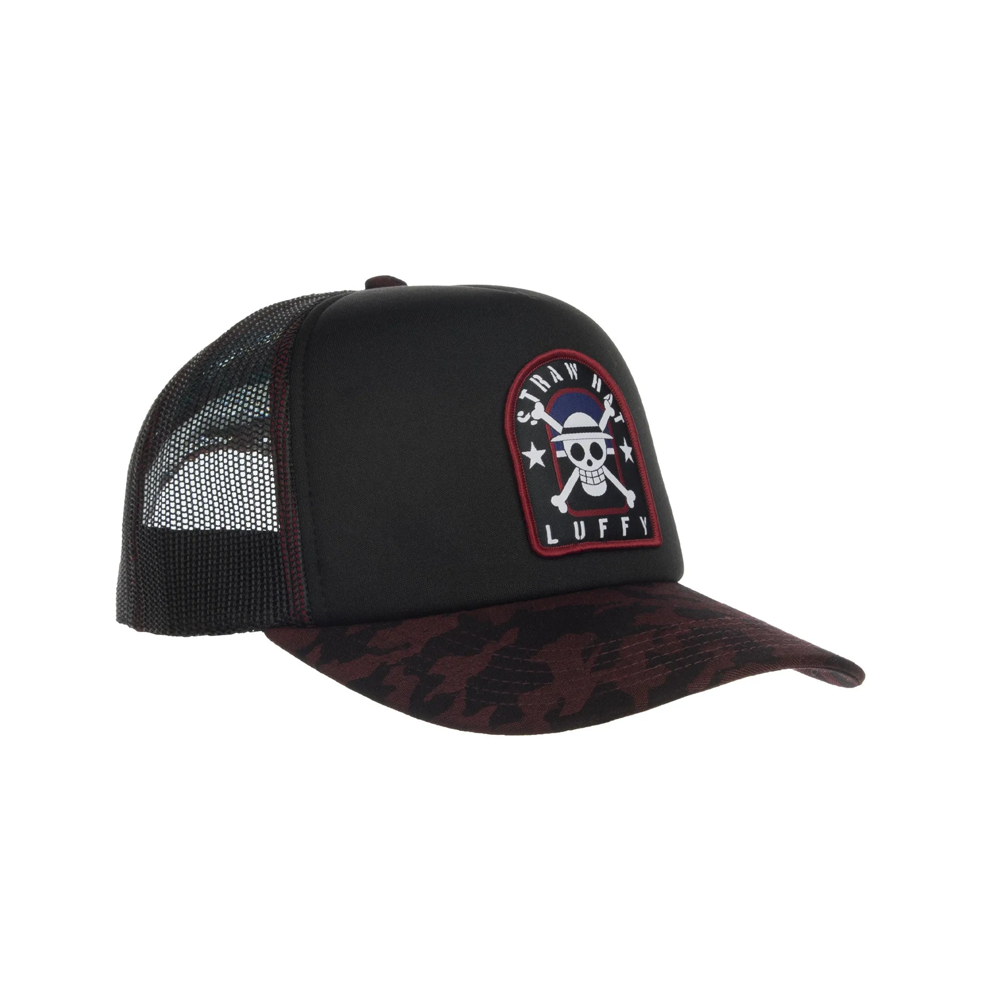 One Piece Red Tonal Camo Hat