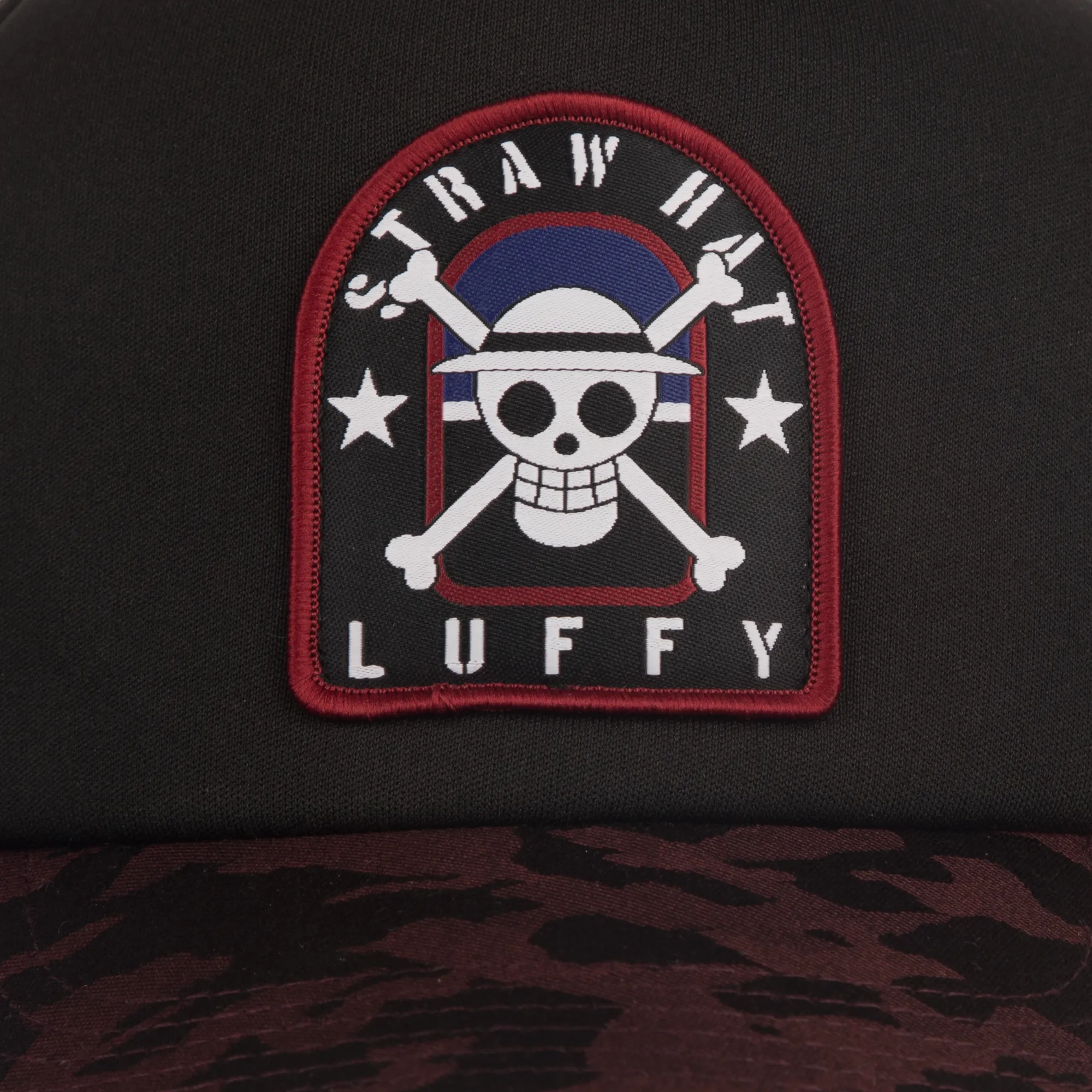 One Piece Red Tonal Camo Hat