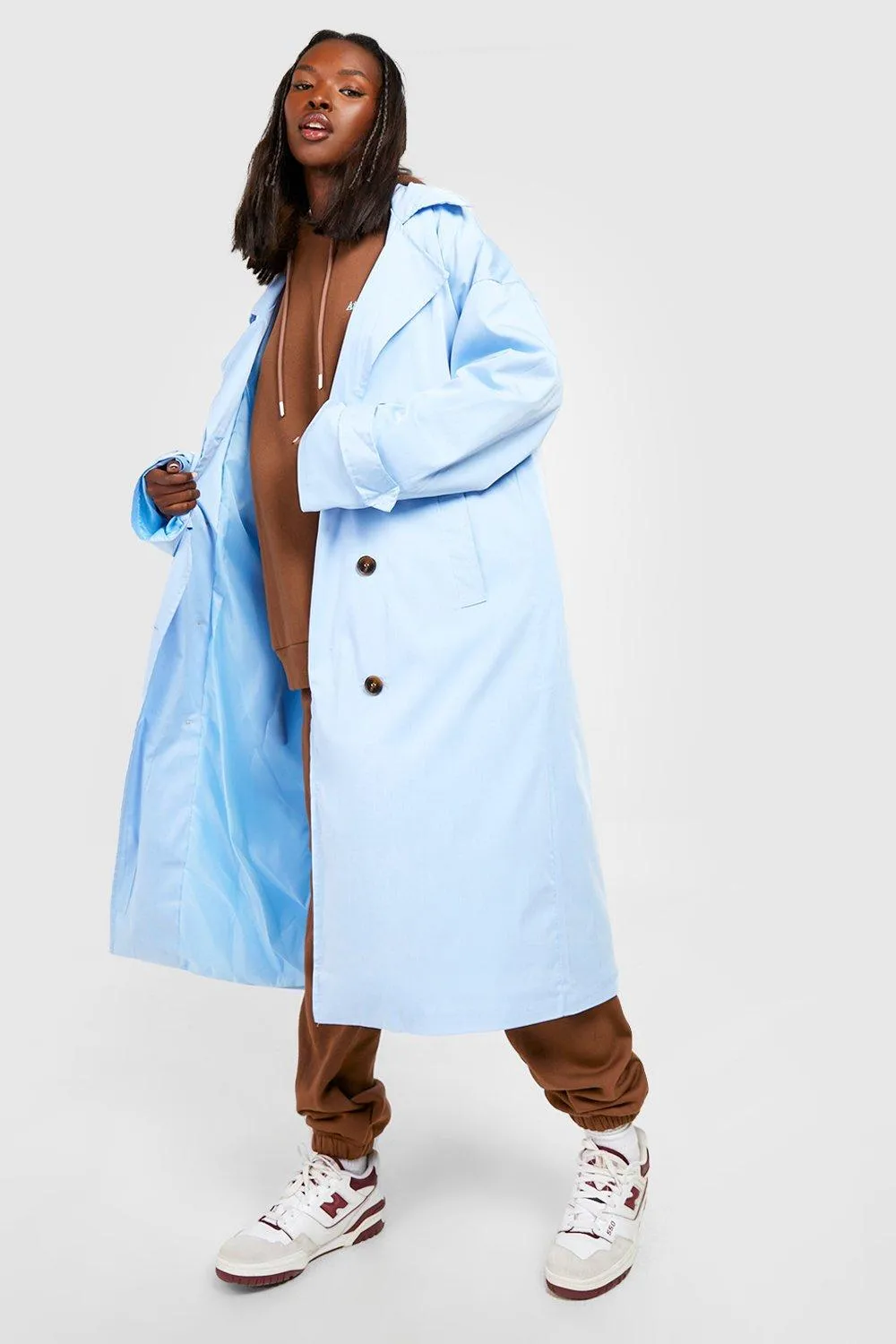 Oversized Double Breasted Trench Coat