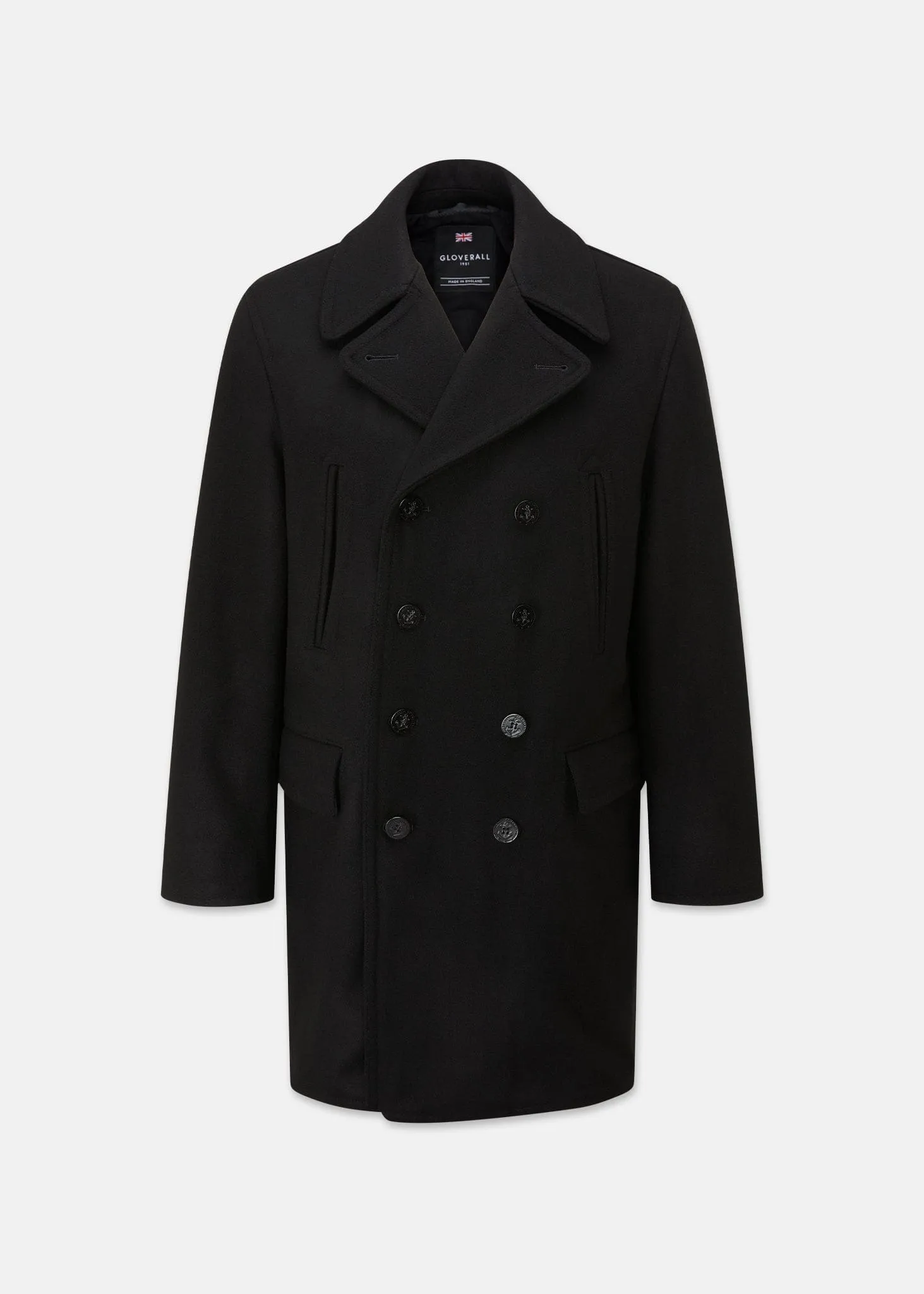 Oversized Melton Peacoat Black