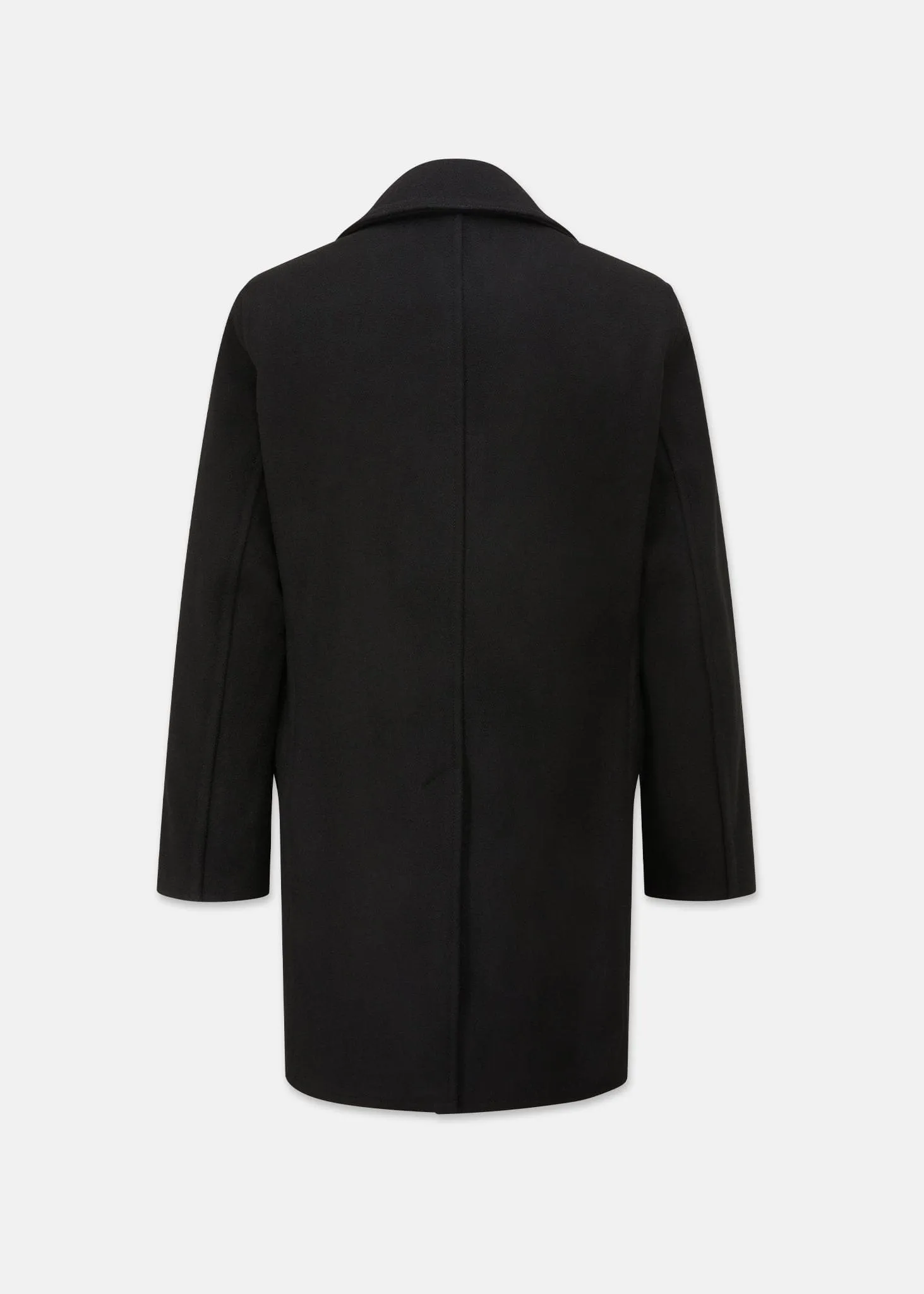 Oversized Melton Peacoat Black