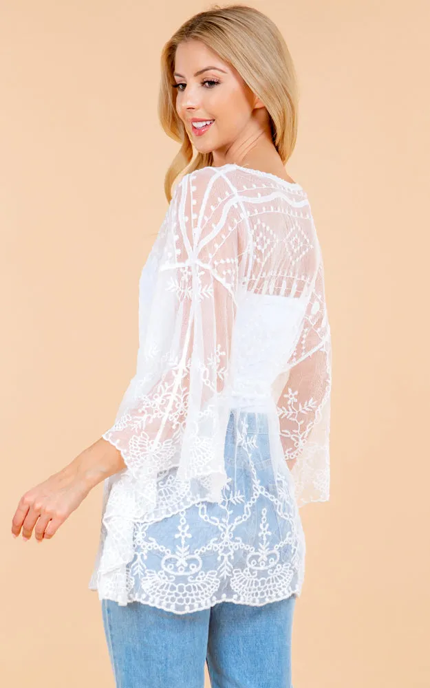 PA4241 Lace Cover Up Poncho