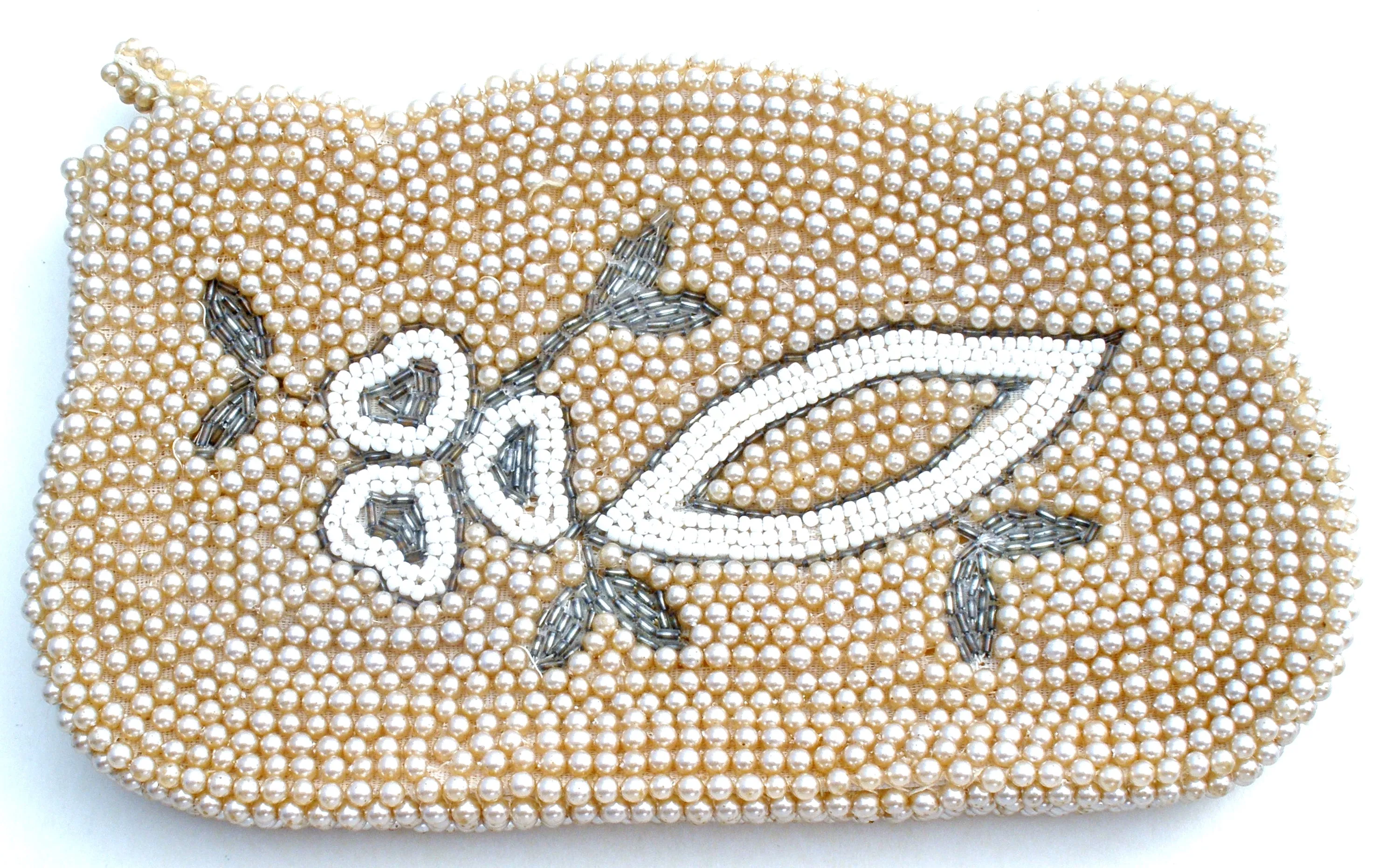 Pearl Beaded Clutch Purse Bag by Debbie Vintage