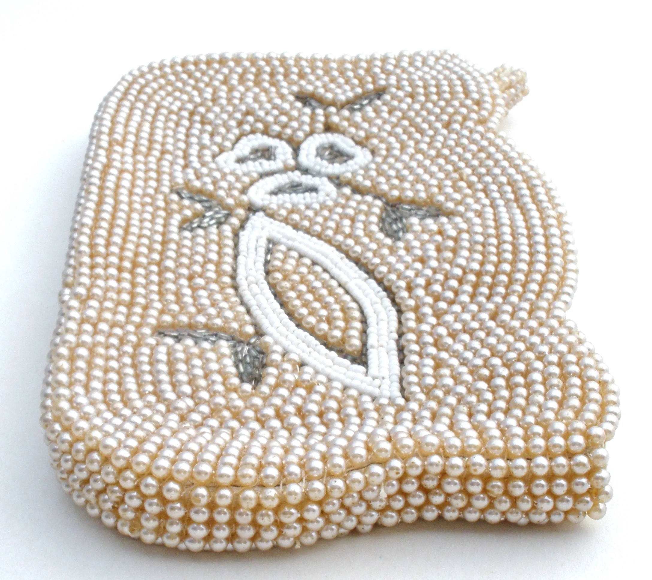 Pearl Beaded Clutch Purse Bag by Debbie Vintage