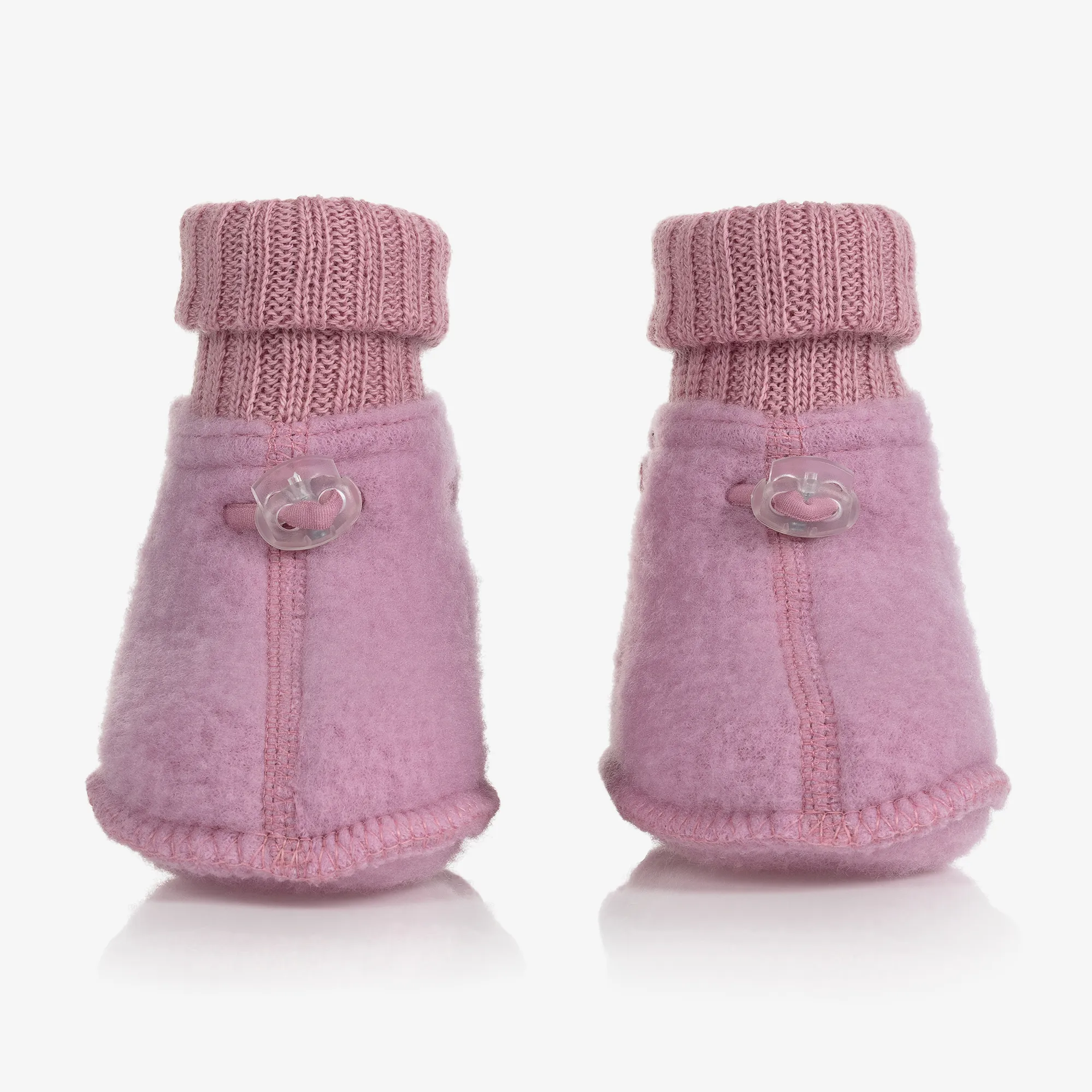 Pink Merino Wool Baby Booties