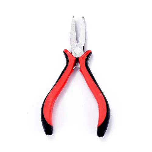 Pliers, Flat Nose, Rubber And Nickel Plated Steel, Black And Red, 12.7cm