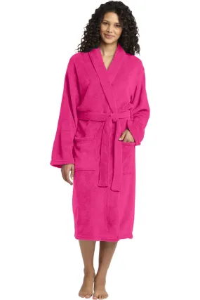 Port Authority Plush Microfleece Shawl Collar Robe R102 Pink Raspberry