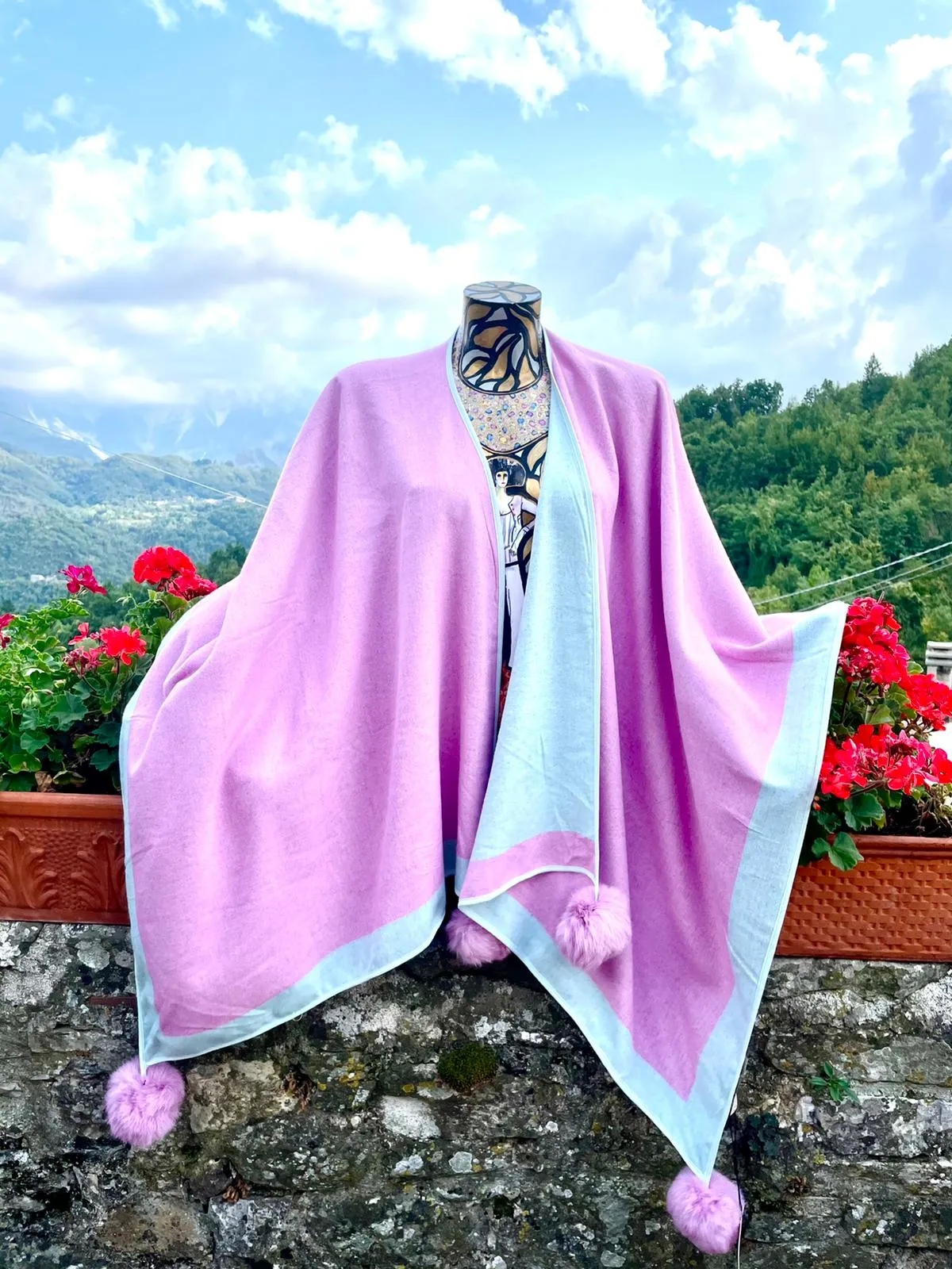 Reversible Cashmere and Silk Ponchos