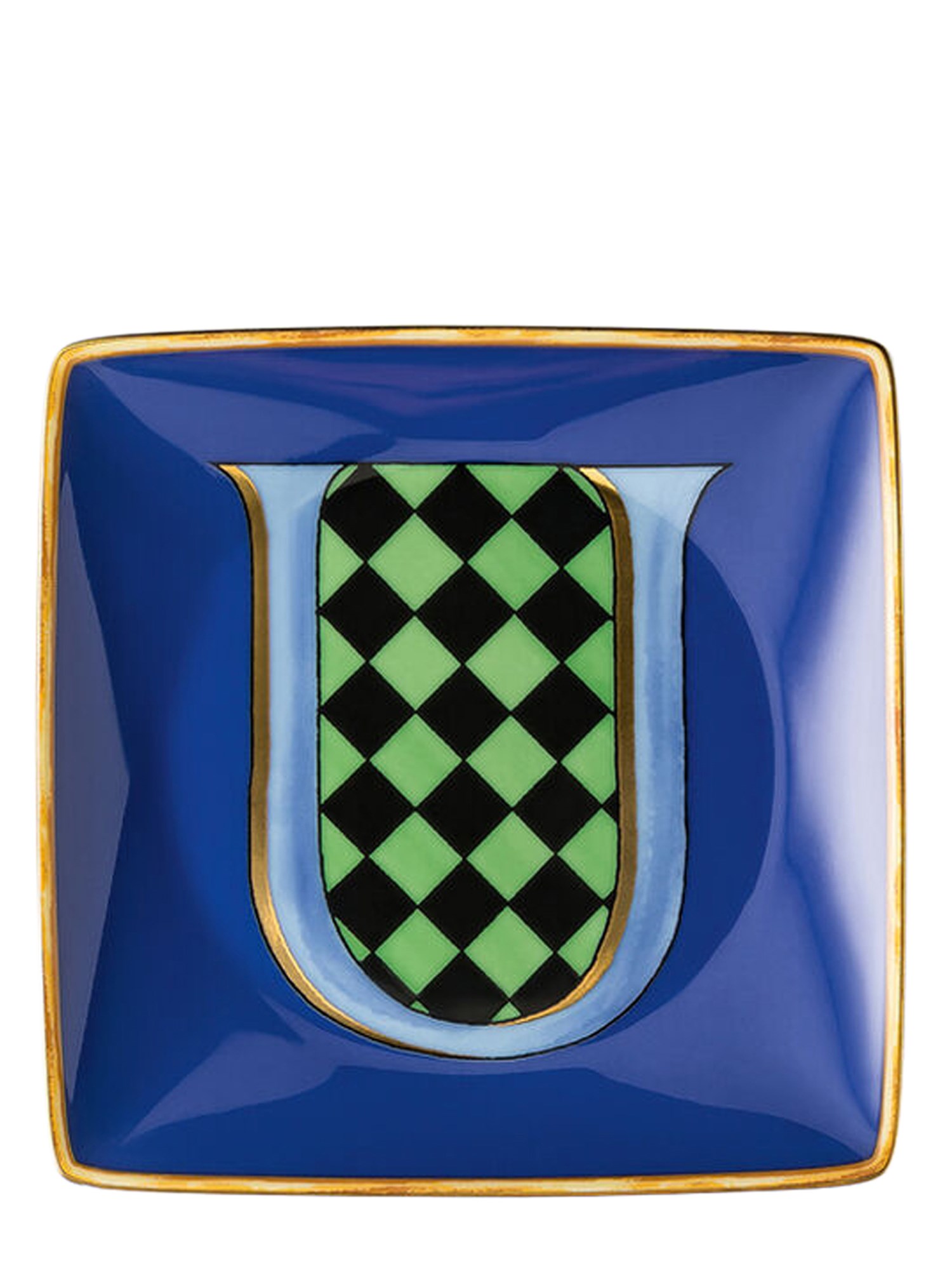 ROSENTHAL MEETS VERSACE    VERSACE ALPHABET U FLAT SQUARE CUP 12 CM