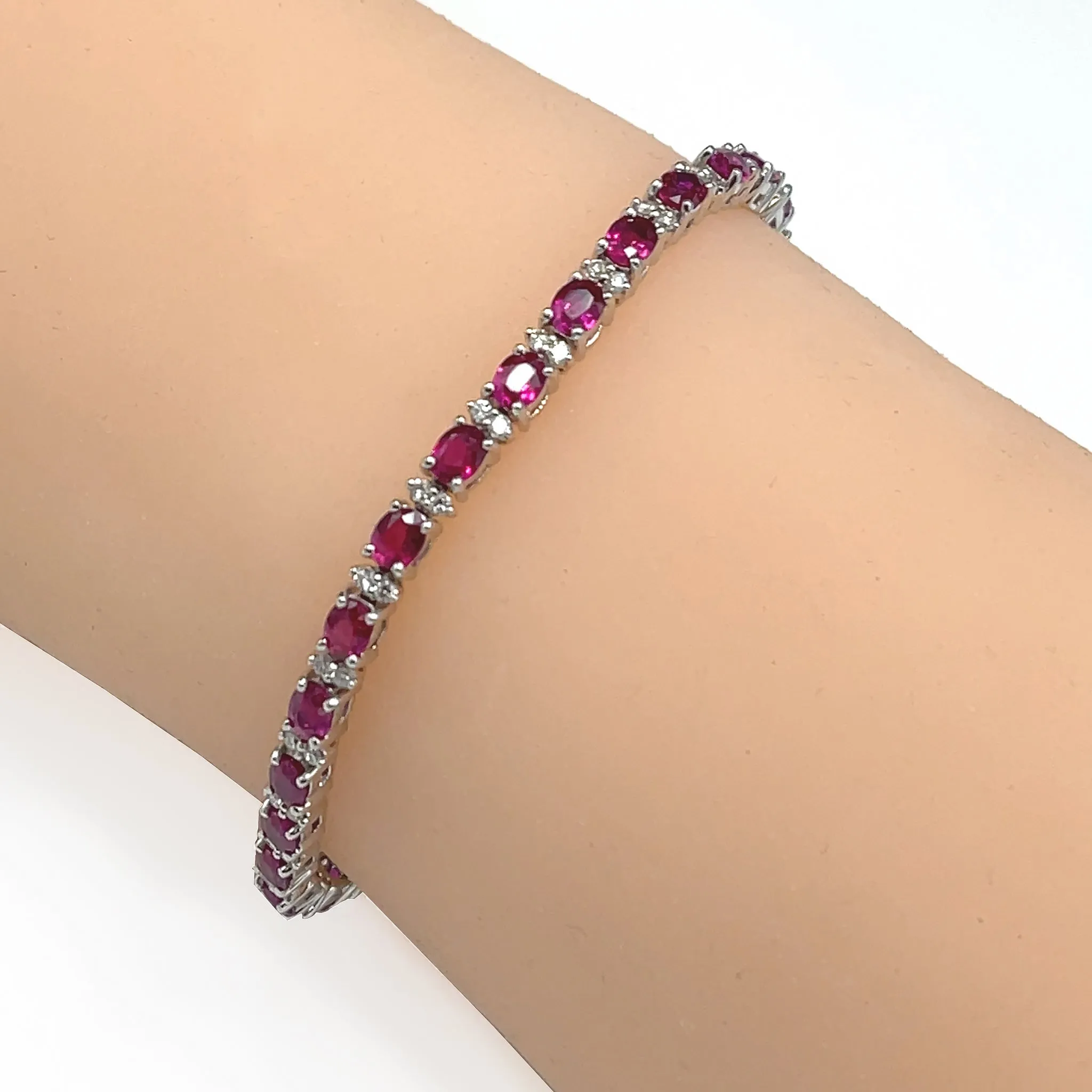 Ruby & Diamond Tennis Bracelet