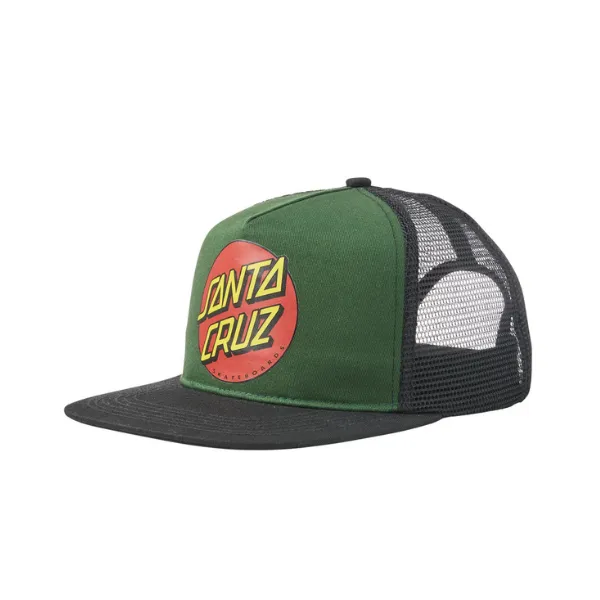 Santa Cruz Classic Dot Mesh Trucker Hat - Dark Green/Black