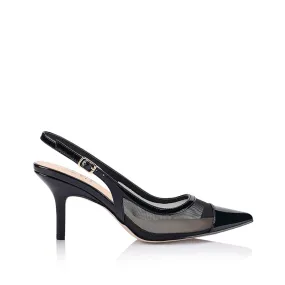 Shayley Slingback Stilettos - Black Mesh