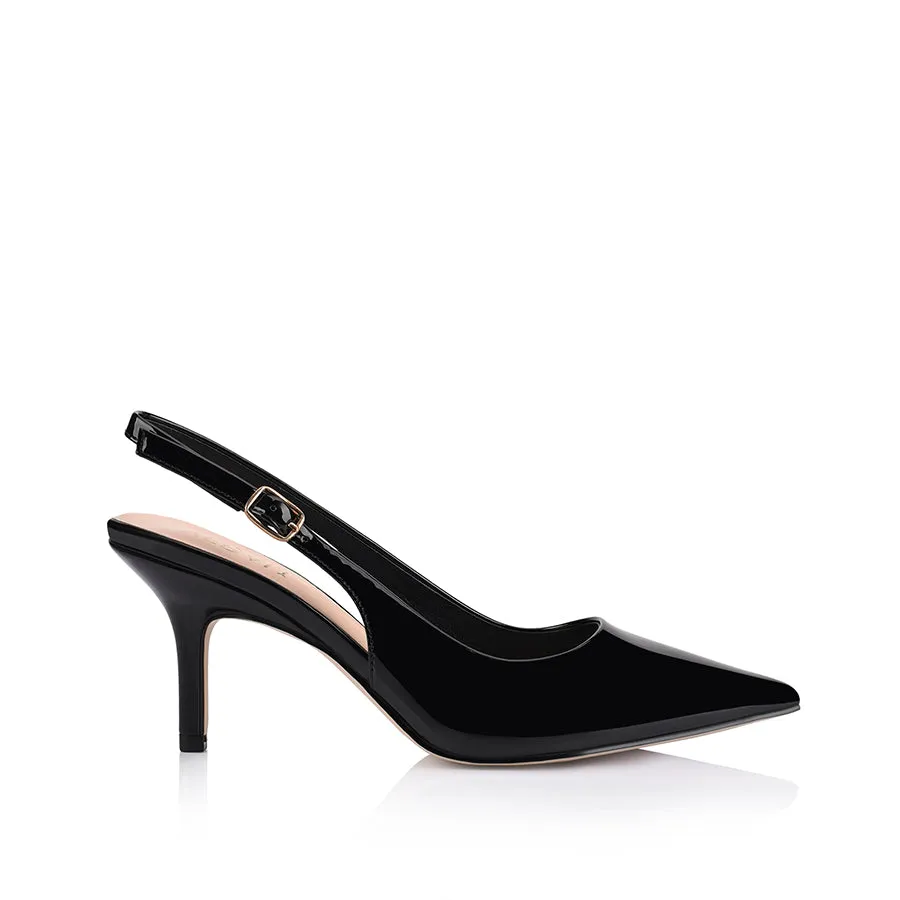 Shayley Slingback Stilettos - Black Patent