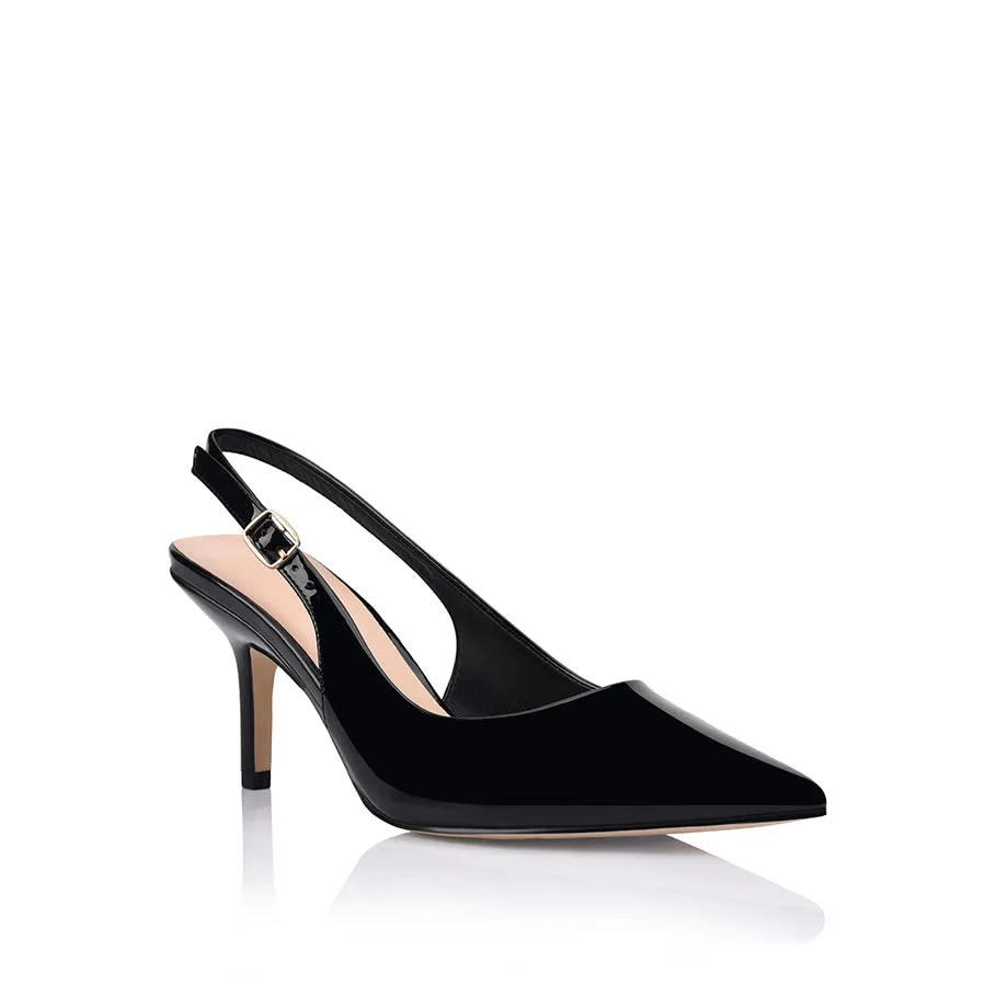 Shayley Slingback Stilettos - Black Patent