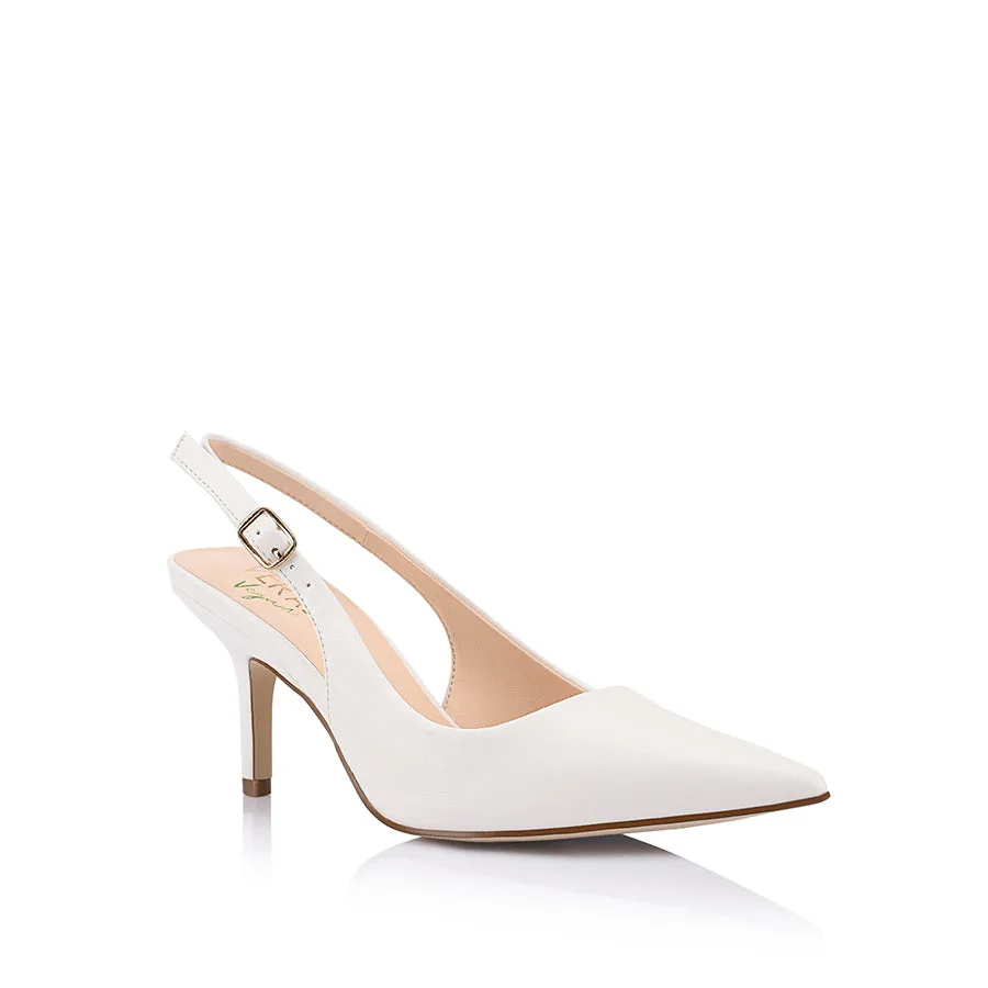 Shayley Slingback Stilettos - Chalk White