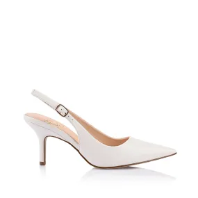 Shayley Slingback Stilettos - Chalk White