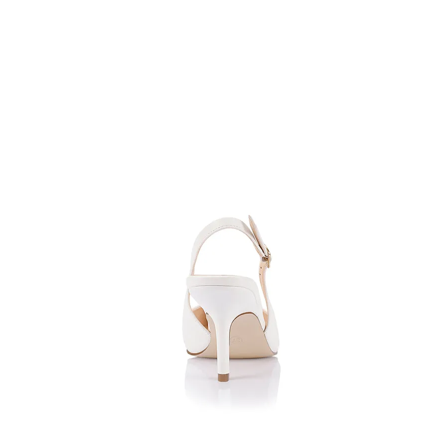 Shayley Slingback Stilettos - Chalk White