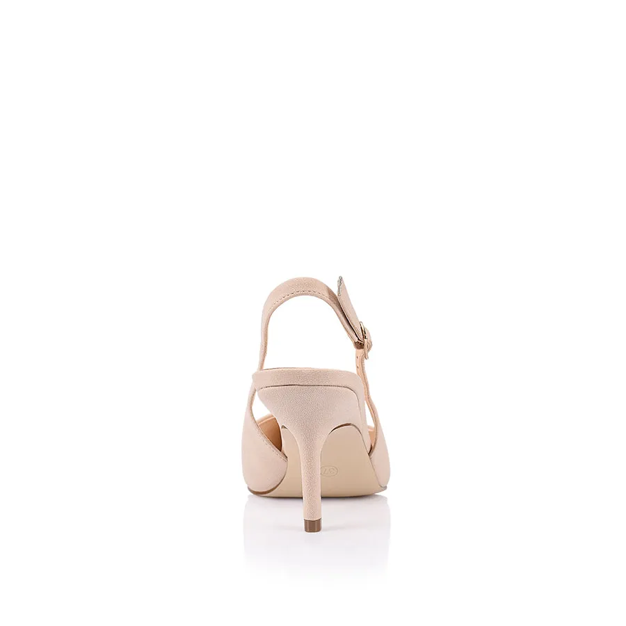 Shayley Slingback Stilettos - Stone Beige Nubuck