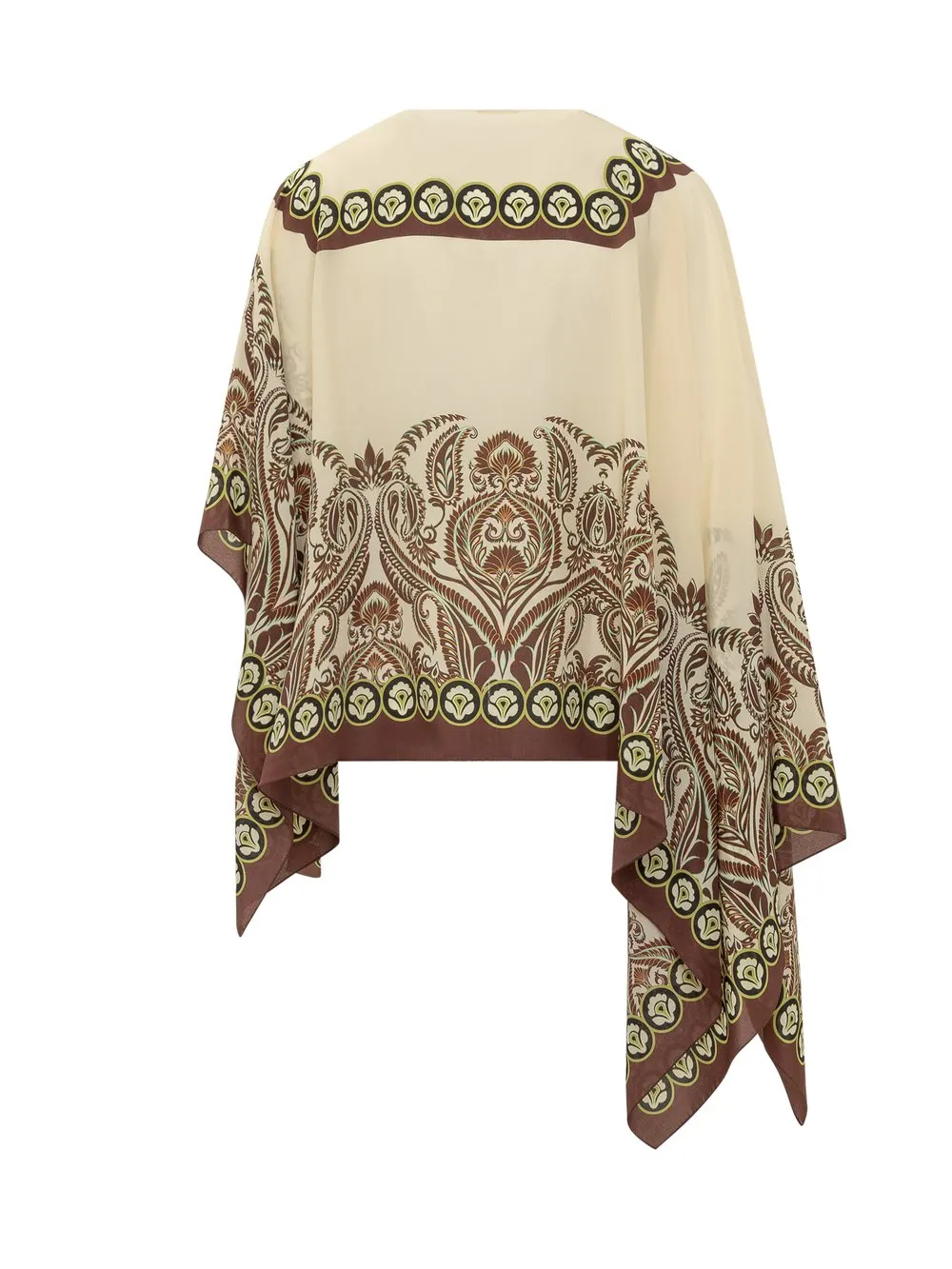 Silk Poncho with Print