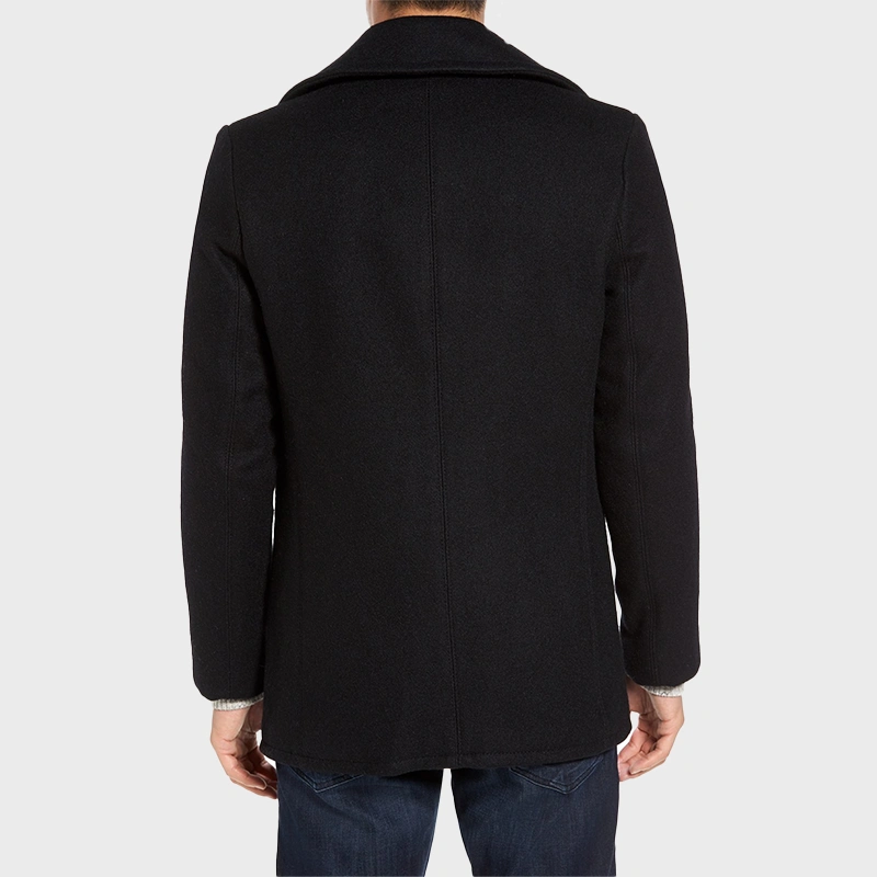 Slim Fit Wool Blend MidNight Blue Peacoat For Mens