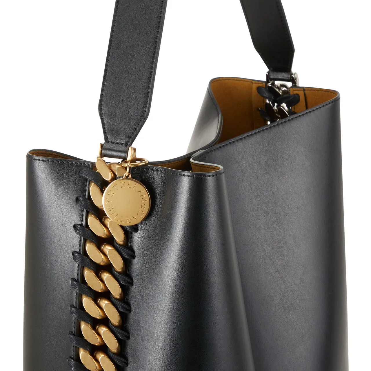 STELLA MCCARTNEY Frayme Chain Tote Bag - Black