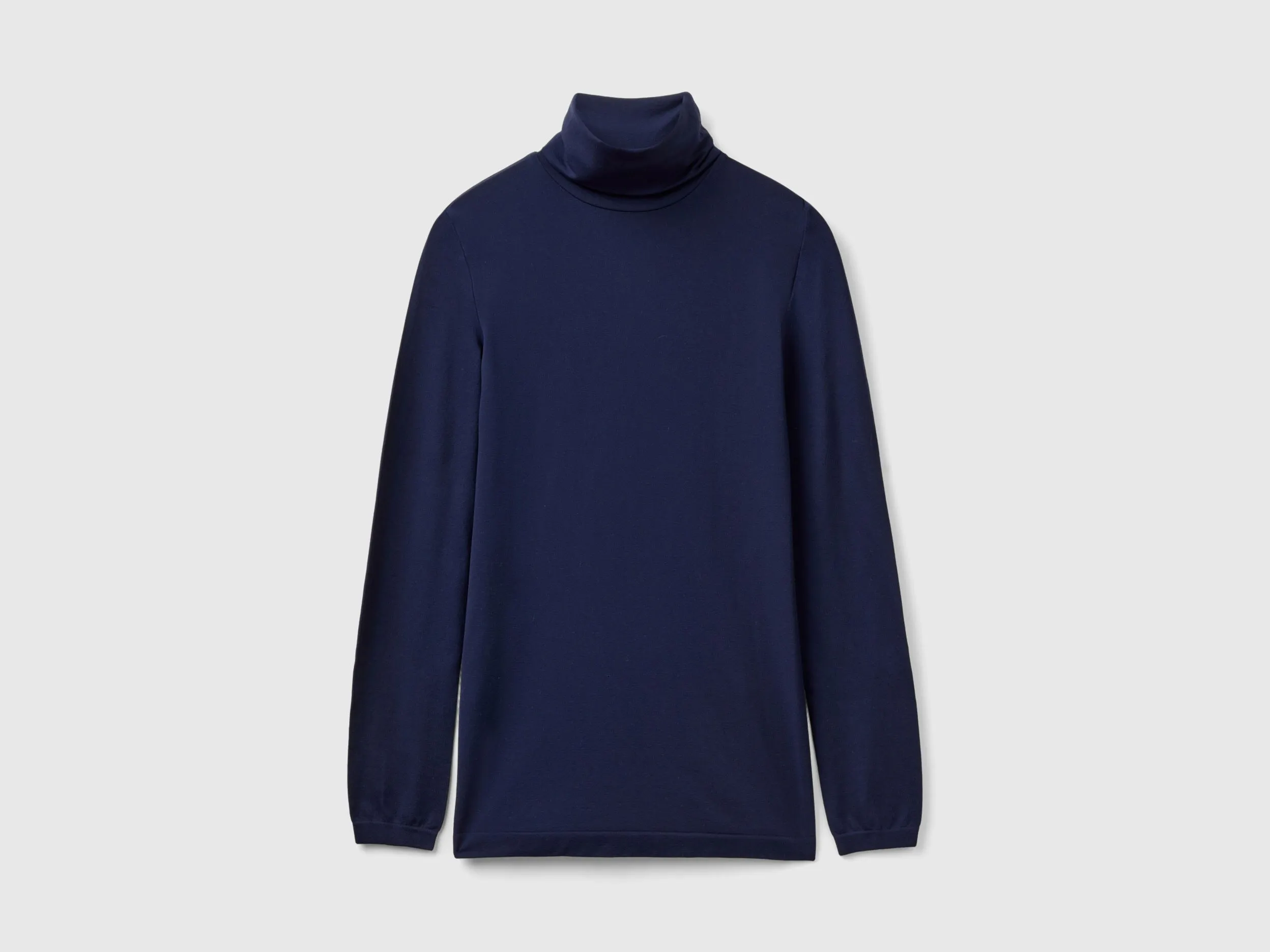 Stretch turtleneck sweater - Dark Blue | Benetton