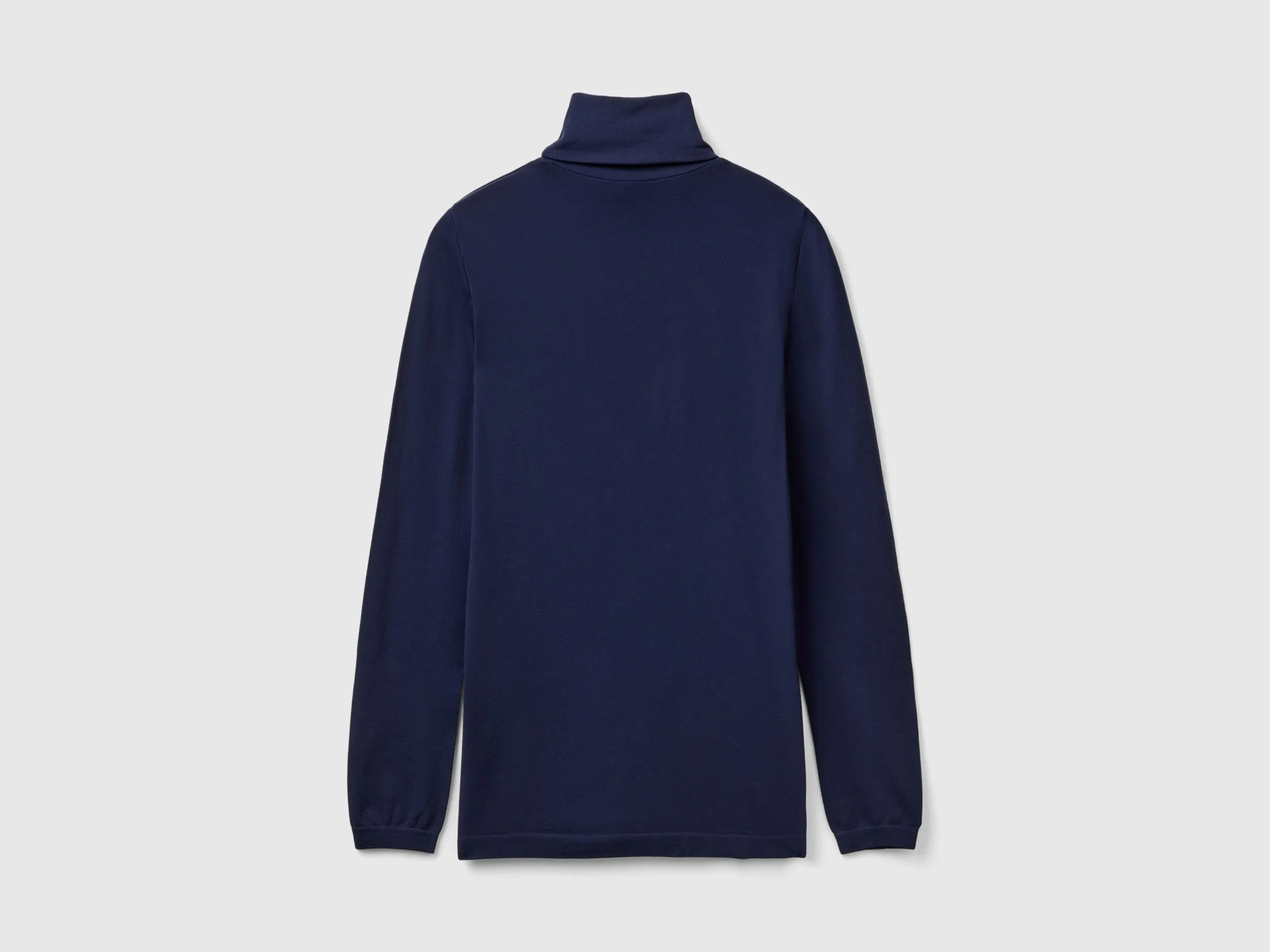 Stretch turtleneck sweater - Dark Blue | Benetton