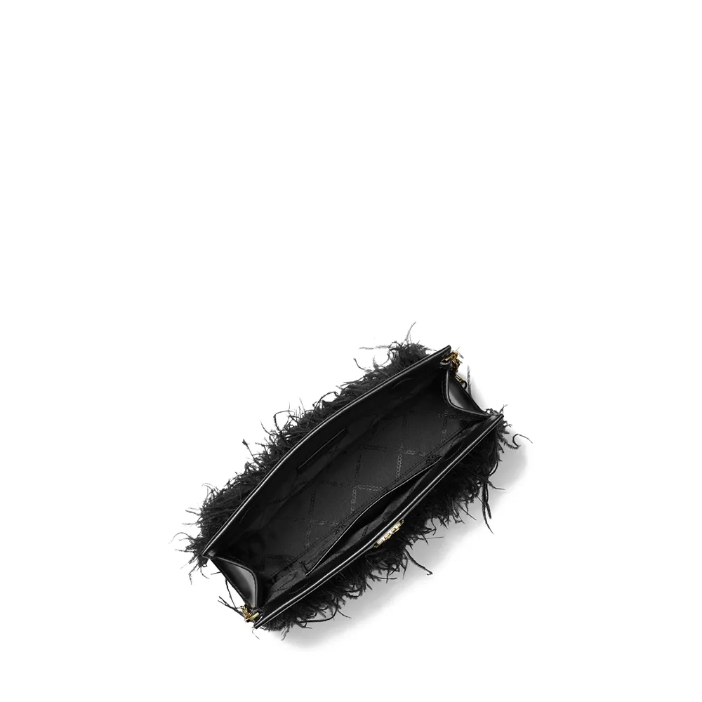 Tabitha Large Feather Embellished Clutch