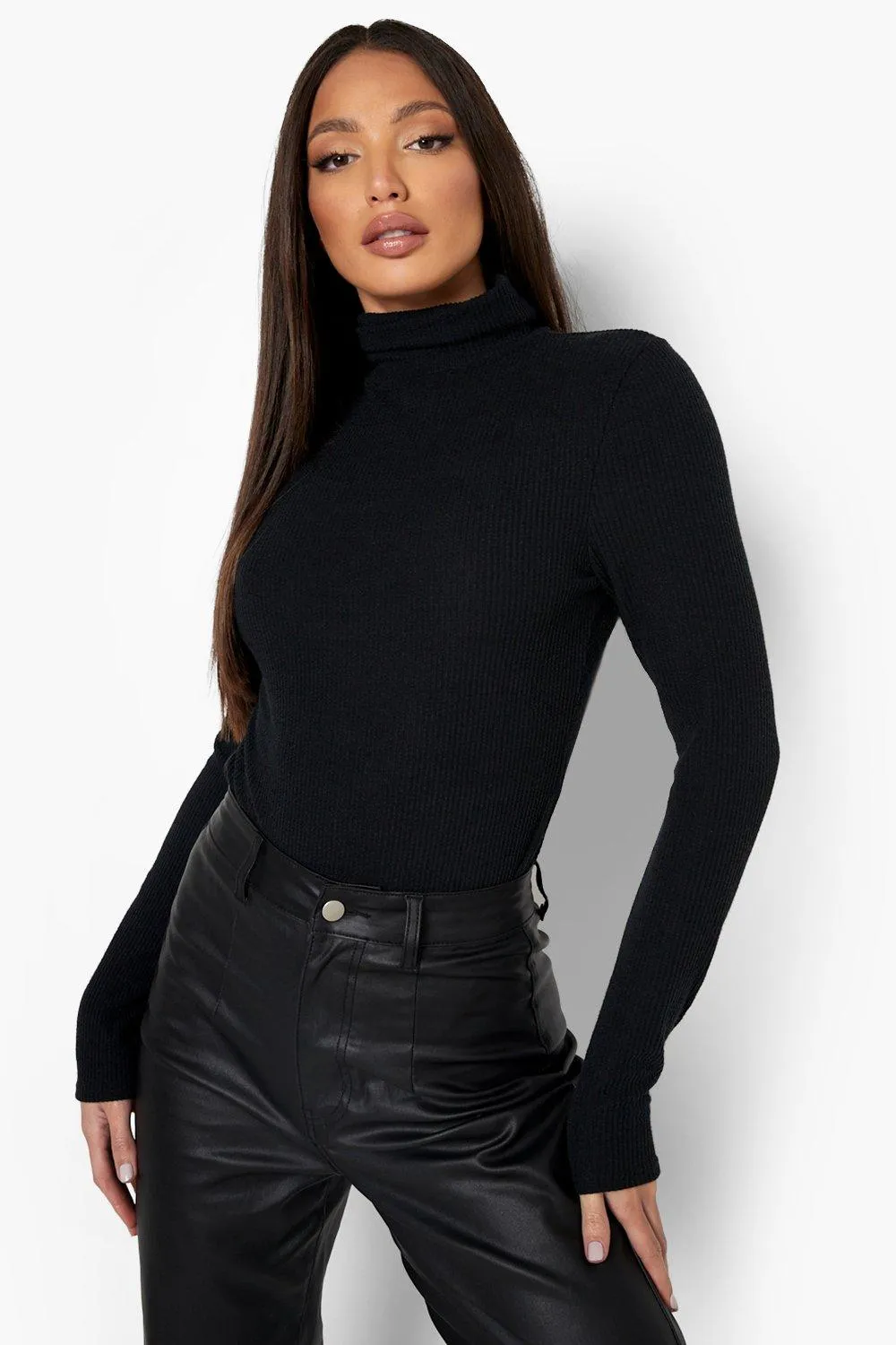 Tall Recycled Rib Turtleneck Bodysuit