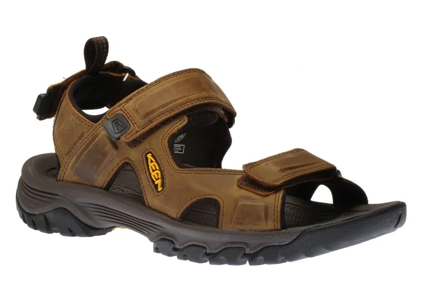 Targhee III Bison Brown Leather Open Toe Hiking Sandal 