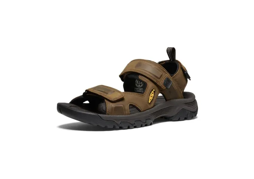 Targhee III Bison Brown Leather Open Toe Hiking Sandal 