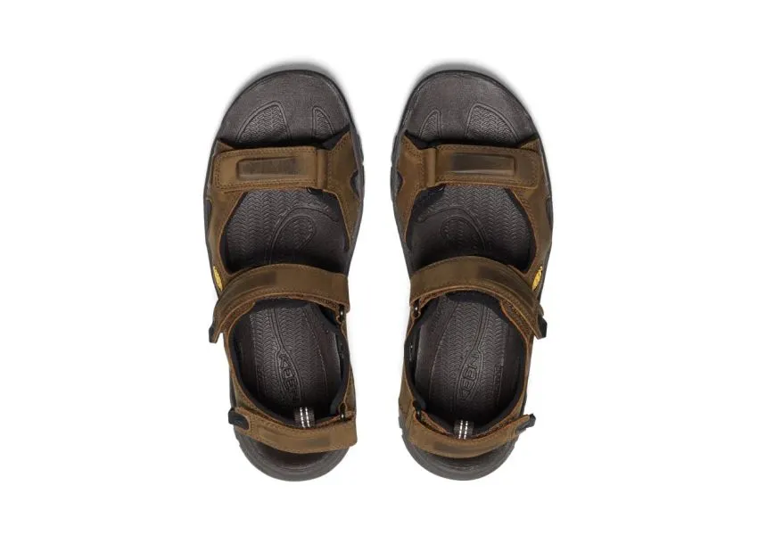 Targhee III Bison Brown Leather Open Toe Hiking Sandal 