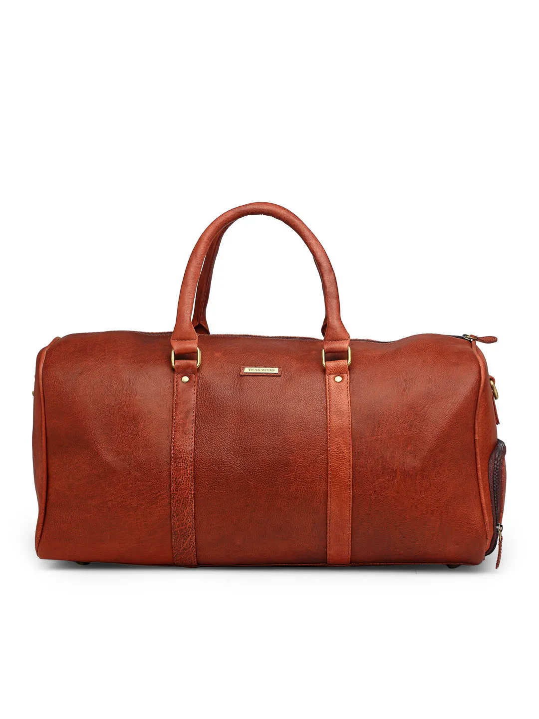 Teakwood Genuine Leather Brown Duffel bag