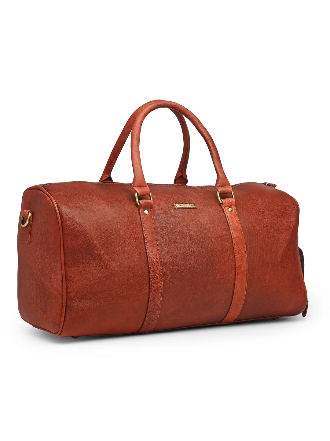 Teakwood Genuine Leather Brown Duffel bag