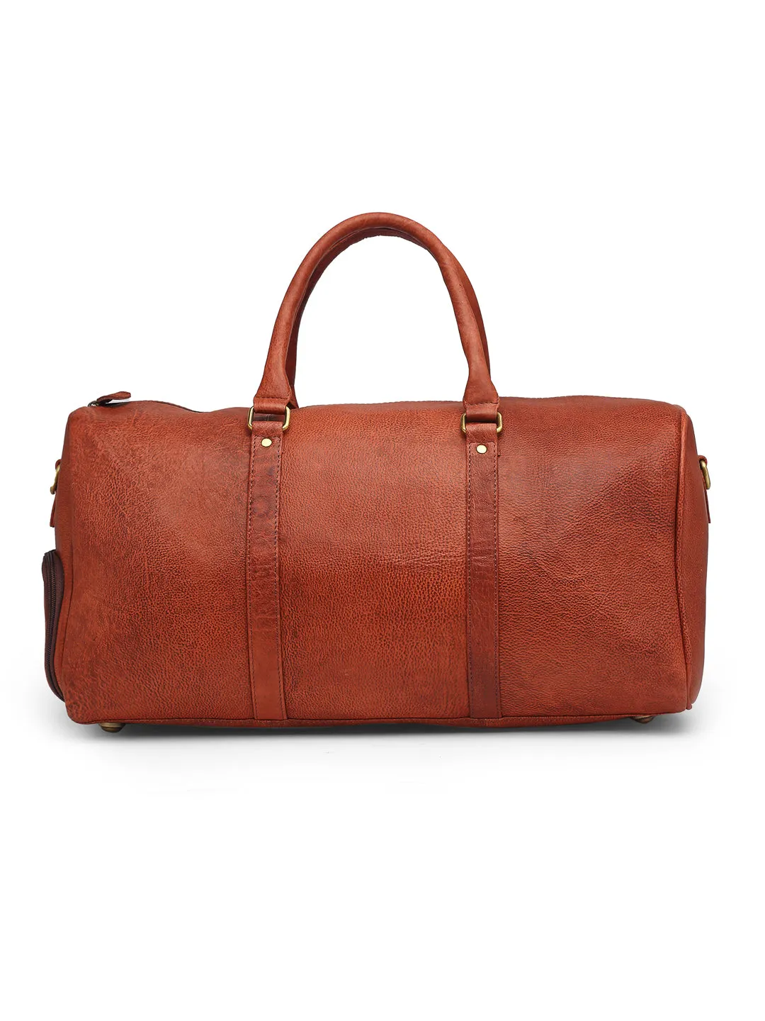 Teakwood Genuine Leather Brown Duffel bag