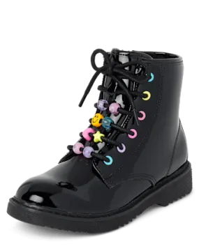 The Children's Place Girls Beaded Lace Up Booties