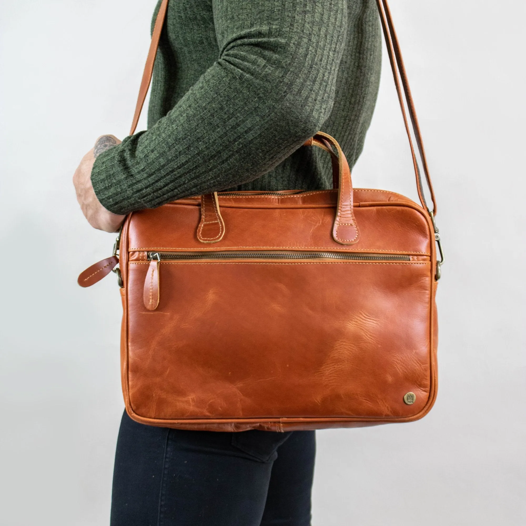 The Compact Laptop Satchel (Tan)