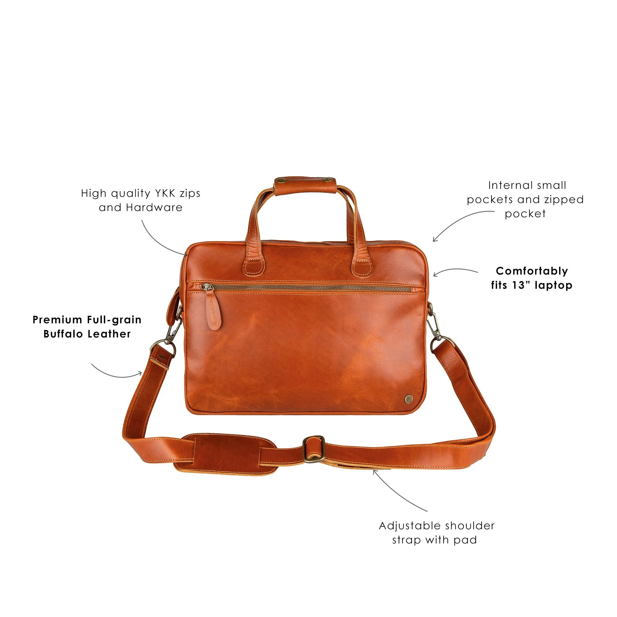 The Compact Laptop Satchel (Tan)