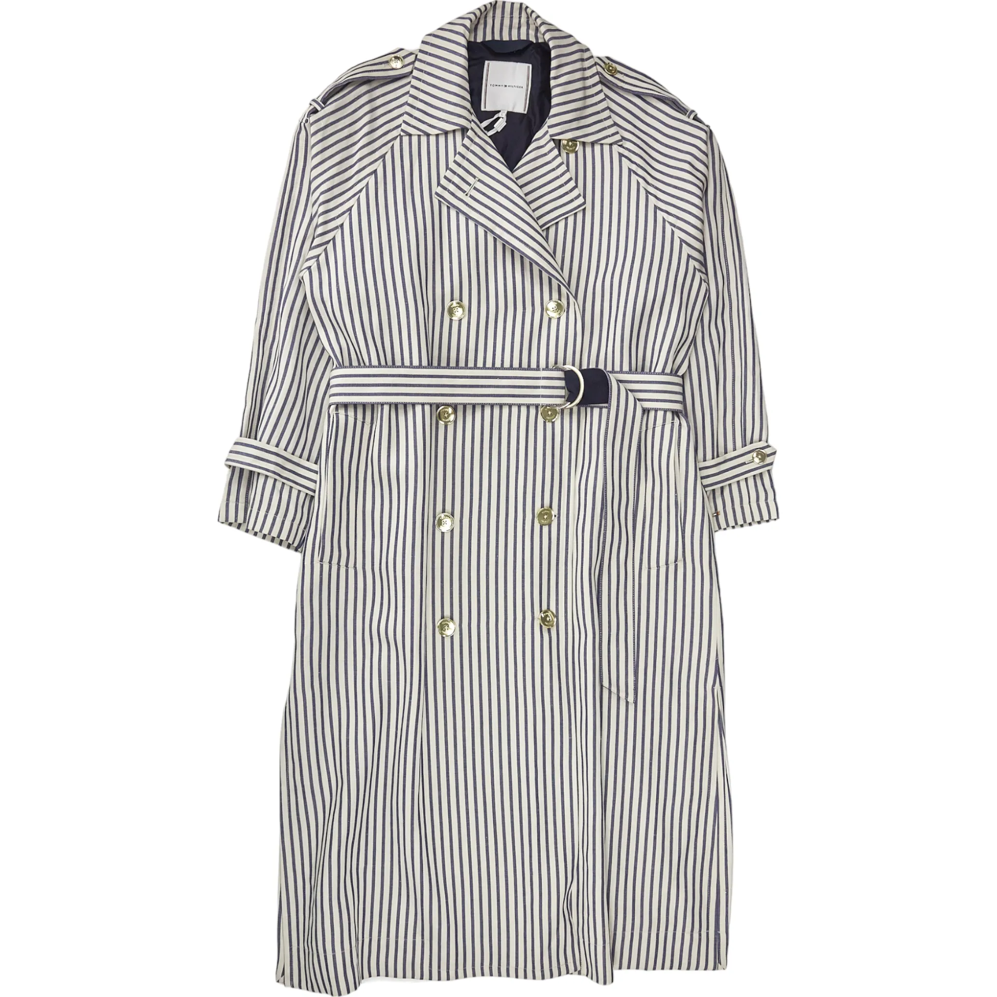 Tommy Hilfiger White/Navy Stripe Trench