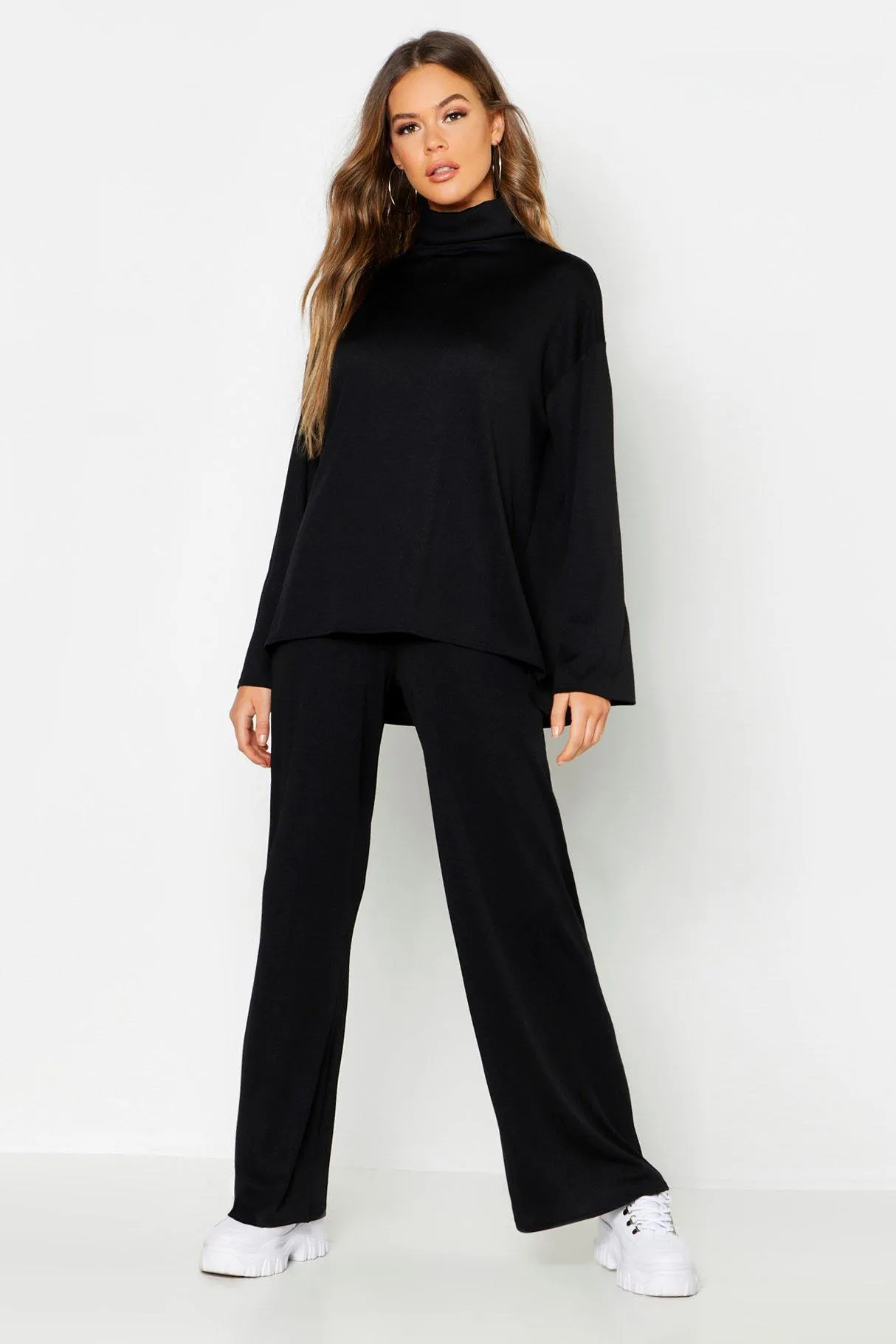 Turtleneck T-Shirt + Pants Two-Piece Set