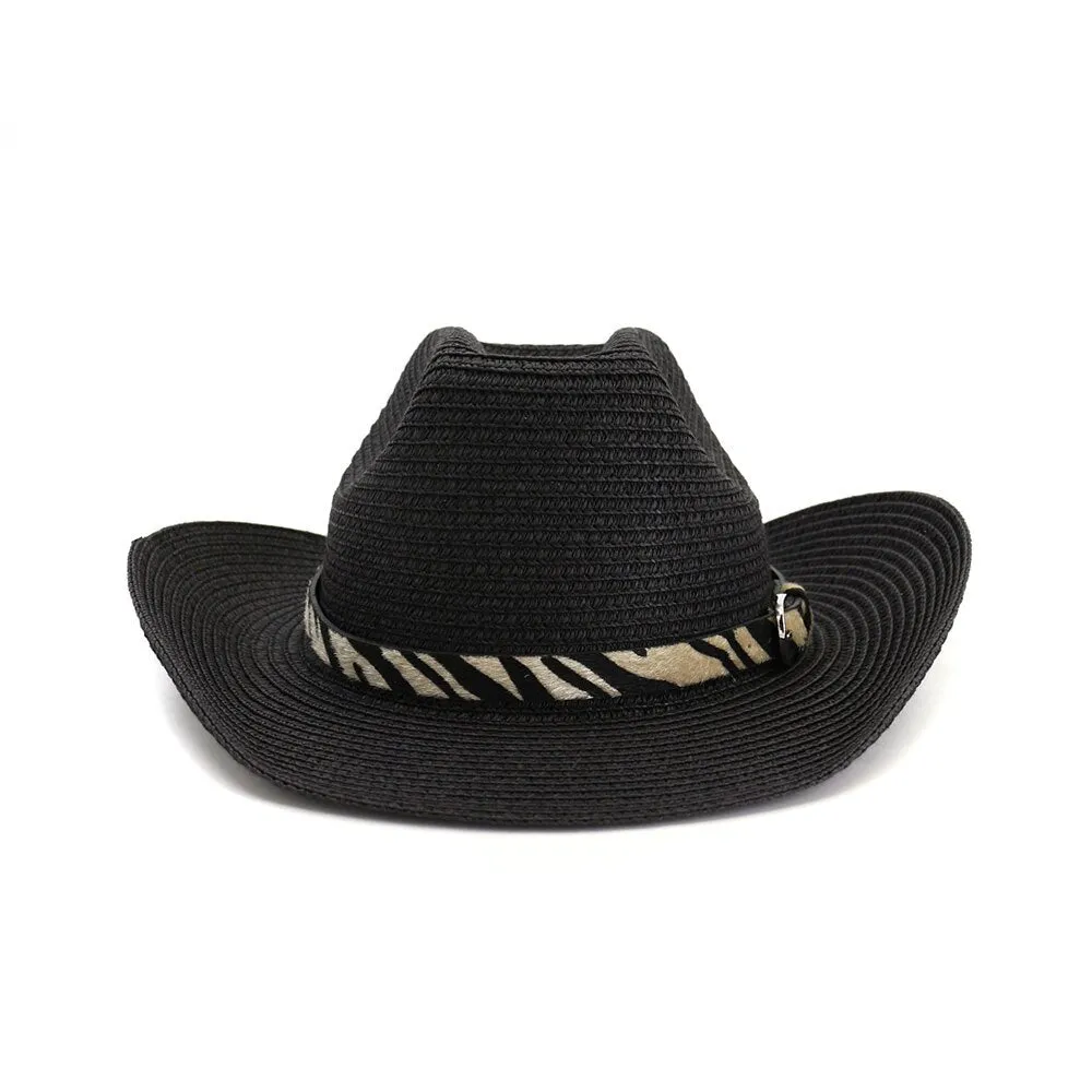 Unisex Summer Casual Leopard Band Western Outdoor Cowboy Hat