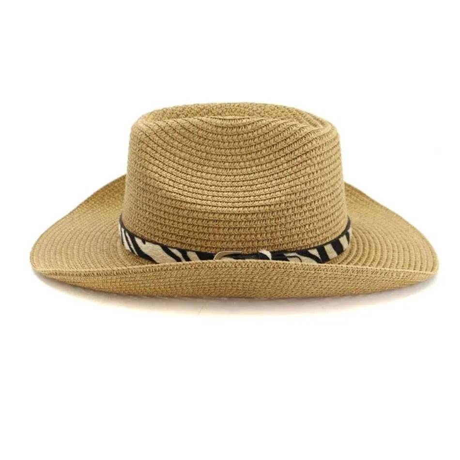 Unisex Summer Casual Leopard Band Western Outdoor Cowboy Hat