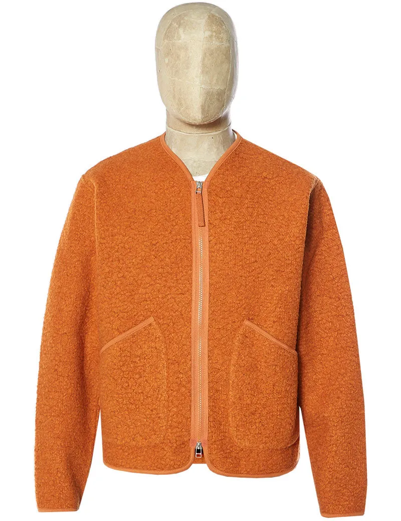 Universal Works Zip Liner Jacket Orange Tibet Fleece